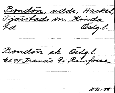 Bild på arkivkortet för arkivposten Bondön
