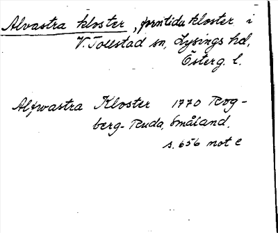 Bild på arkivkortet för arkivposten Alvastra kloster