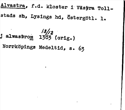 Bild på arkivkortet för arkivposten Alvastra