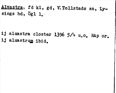 Bild på arkivkortet för arkivposten Alvastra