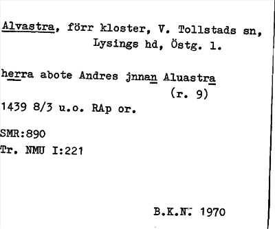 Bild på arkivkortet för arkivposten Alvastra