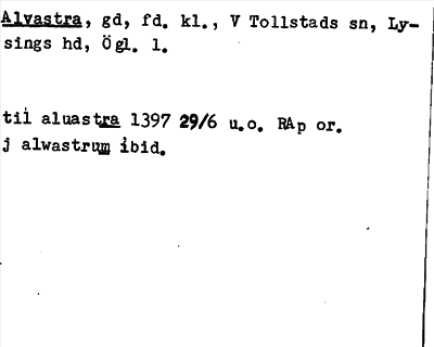 Bild på arkivkortet för arkivposten Alvastra