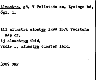 Bild på arkivkortet för arkivposten Alvastra