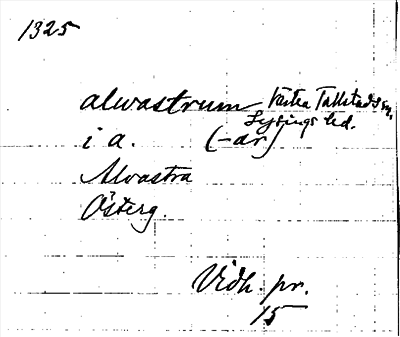 Bild på arkivkortet för arkivposten Alvastrum
