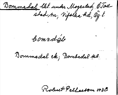 Bild på arkivkortet för arkivposten Bommedal