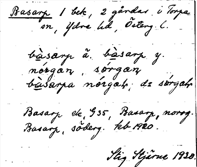 Bild på arkivkortet för arkivposten Basarp