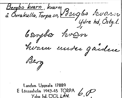 Bild på arkivkortet för arkivposten Bergbo kvarn