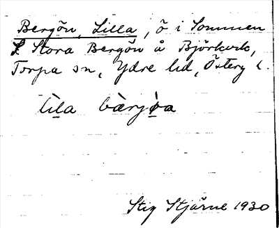 Bild på arkivkortet för arkivposten Bergön, Lilla