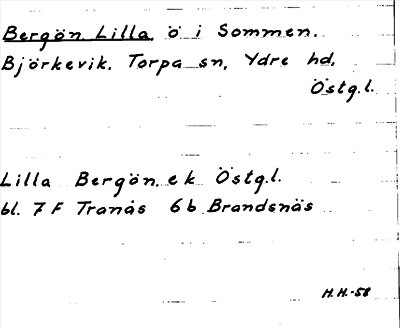 Bild på arkivkortet för arkivposten Bergön, Lilla