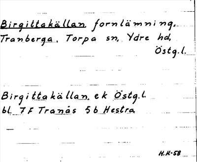 Bild på arkivkortet för arkivposten Birgittakällan