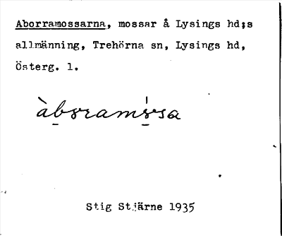 Bild på arkivkortet för arkivposten Aborramossarna