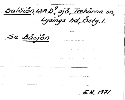 Bild på arkivkortet för arkivposten BalSiön