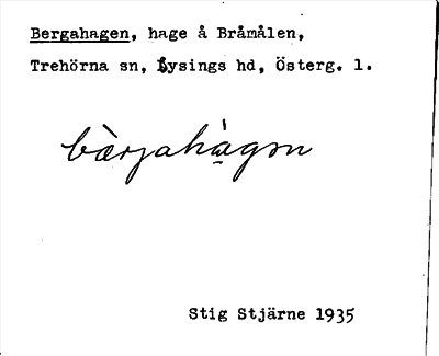 Bild på arkivkortet för arkivposten Bergahagen