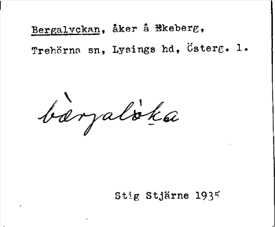 Bild på arkivkortet för arkivposten Bergalyckan