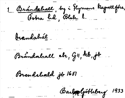 Bild på arkivkortet för arkivposten Brändahall