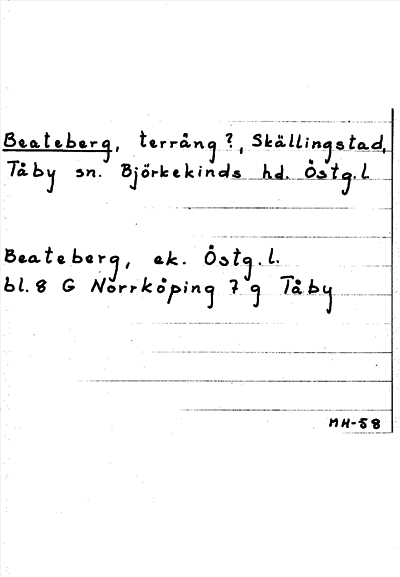 Bild på arkivkortet för arkivposten Beateberg