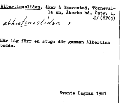 Bild på arkivkortet för arkivposten Albertinasliden