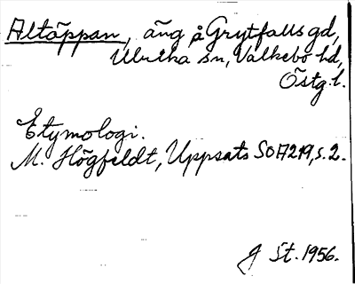 Bild på arkivkortet för arkivposten Altäppan