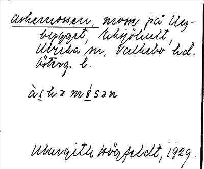 Bild på arkivkortet för arkivposten Askemossen