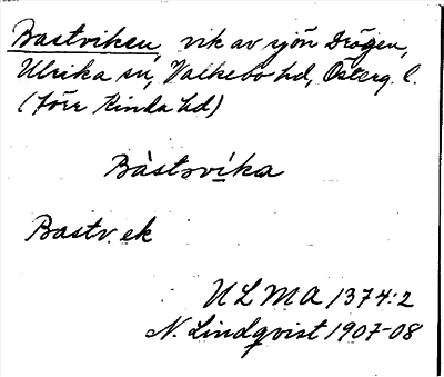 Bild på arkivkortet för arkivposten Bastviken