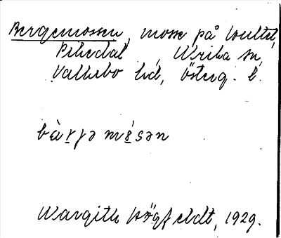 Bild på arkivkortet för arkivposten Bergemossen