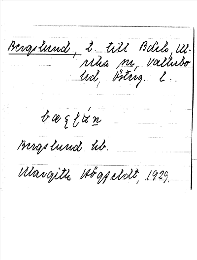 Bild på arkivkortet för arkivposten Bergslund