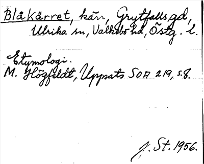 Bild på arkivkortet för arkivposten Blåkärret