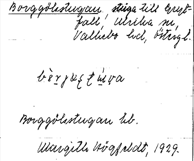 Bild på arkivkortet för arkivposten Borggölsstugan