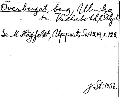 Bild på arkivkortet för arkivposten Överberget