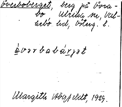 Bild på arkivkortet för arkivposten Överboberget