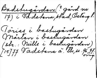 Bild på arkivkortet för arkivposten Badstugården