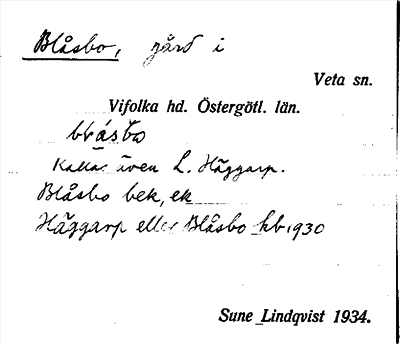 Bild på arkivkortet för arkivposten Blåsbo