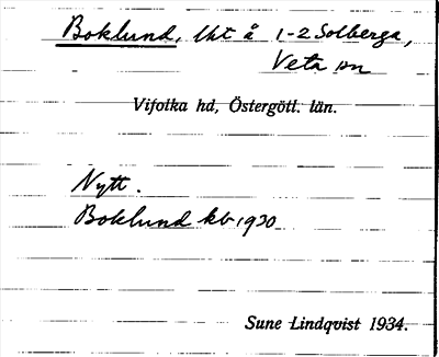 Bild på arkivkortet för arkivposten Boklund