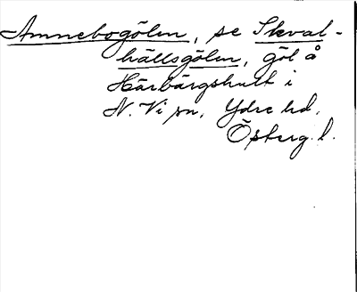 Bild på arkivkortet för arkivposten Annebogölen, se Skvalhällsgölen