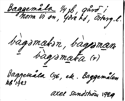 Bild på arkivkortet för arkivposten Baggemåla
