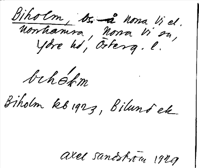 Bild på arkivkortet för arkivposten Biholm