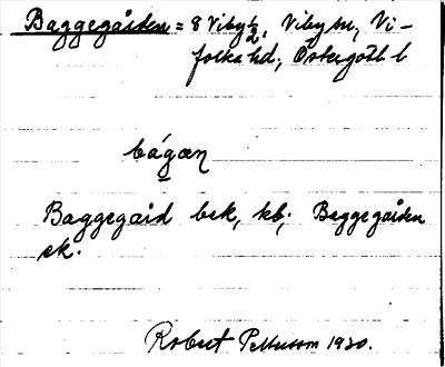 Bild på arkivkortet för arkivposten Baggegården
