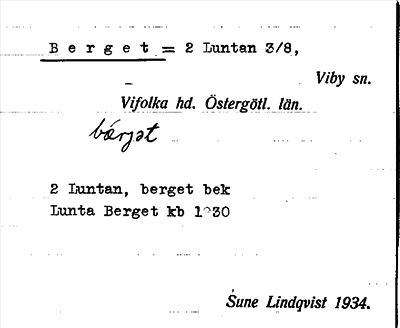 Bild på arkivkortet för arkivposten Berget