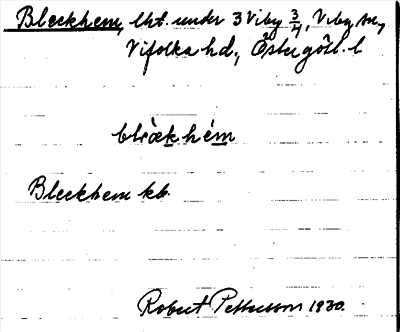 Bild på arkivkortet för arkivposten Bleckhem
