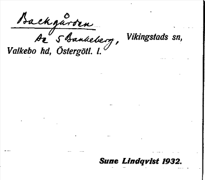 Bild på arkivkortet för arkivposten Backgården, se 5 Bankeberg