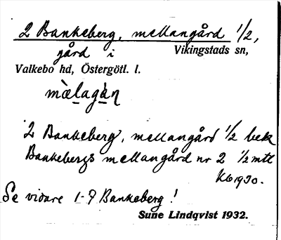 Bild på arkivkortet för arkivposten Bankeberg, mellangård
