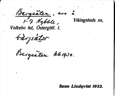 Bild på arkivkortet för arkivposten Bergsäter