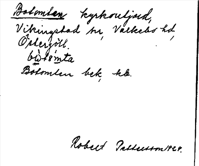Bild på arkivkortet för arkivposten Bolunden