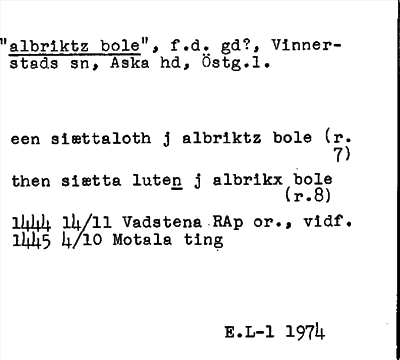 Bild på arkivkortet för arkivposten »albriktz bole»