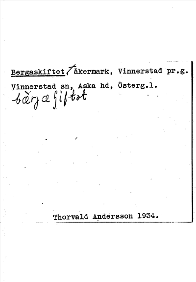 Bild på arkivkortet för arkivposten Bergaskiftet