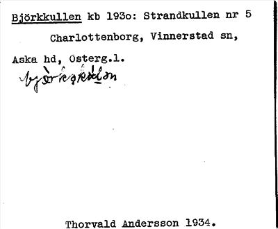 Bild på arkivkortet för arkivposten Björkkullen