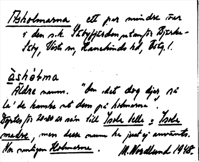 Bild på arkivkortet för arkivposten Asholmarna