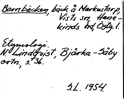 Bild på arkivkortet för arkivposten Barnbäcken