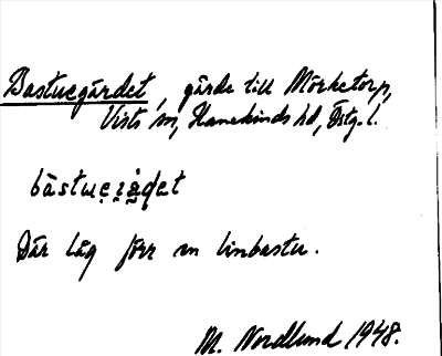 Bild på arkivkortet för arkivposten Bastuegärdet