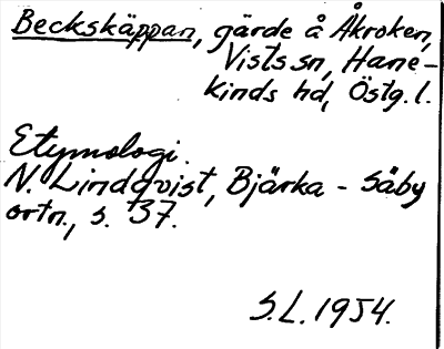 Bild på arkivkortet för arkivposten Beckskäppan